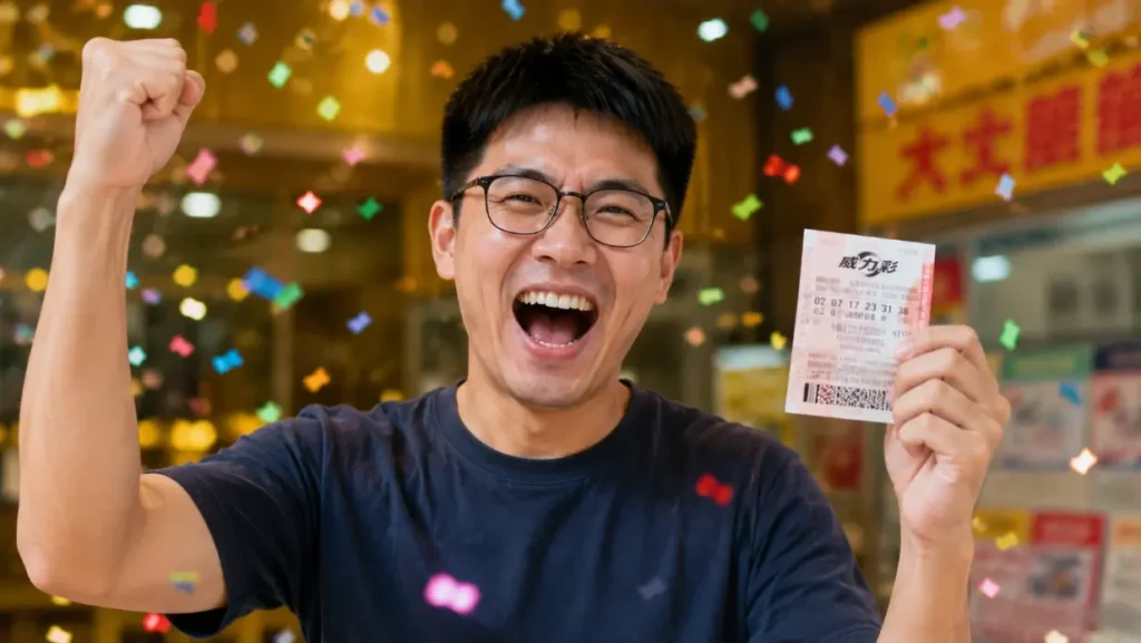 彩券中獎慶祝情境圖