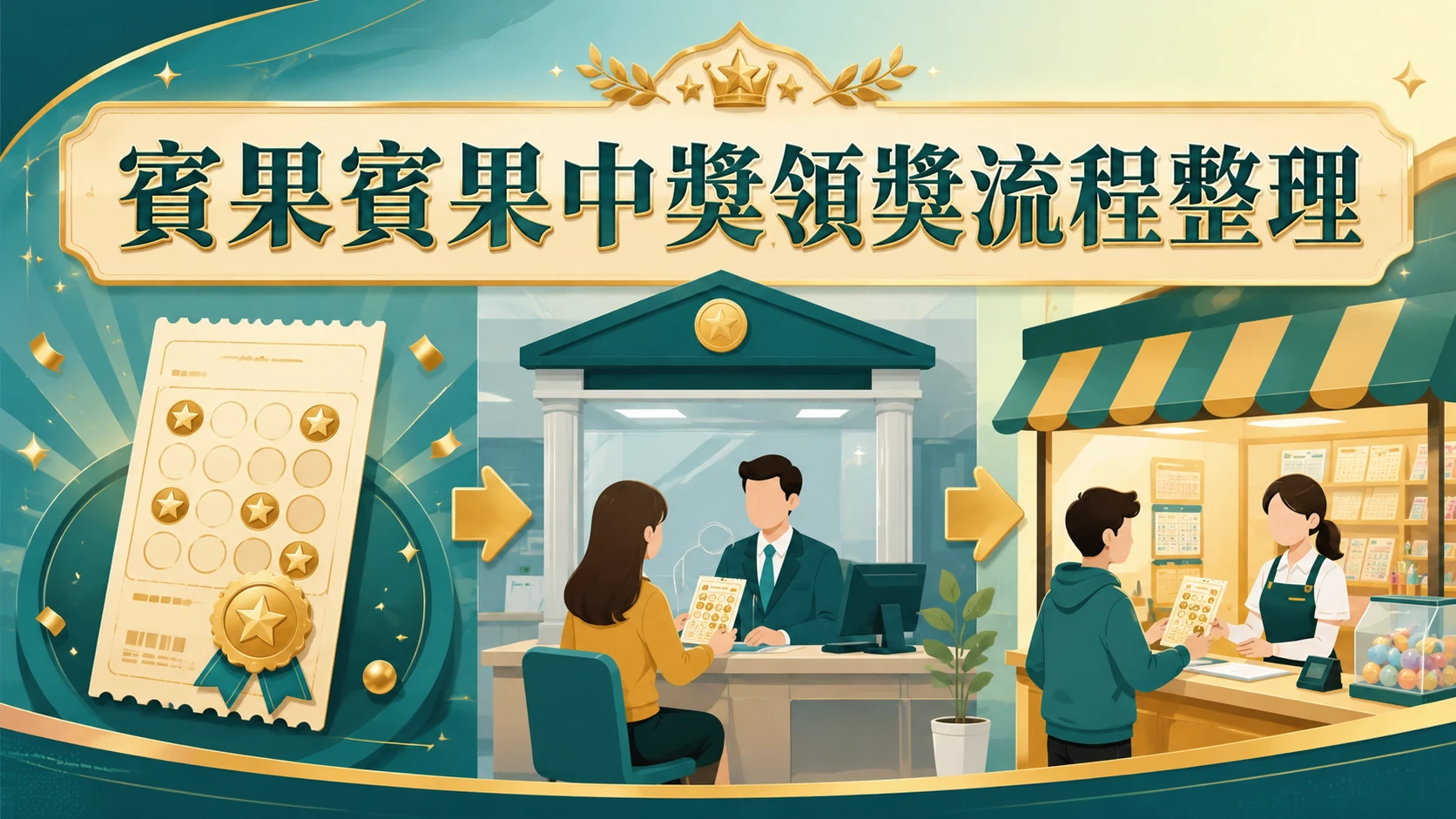 賓果賓果中獎後前往銀行辦理領獎的情境