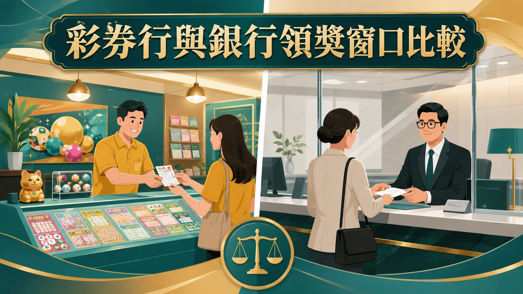 彩券行兌獎櫃檯與銀行領獎窗口的差異情境