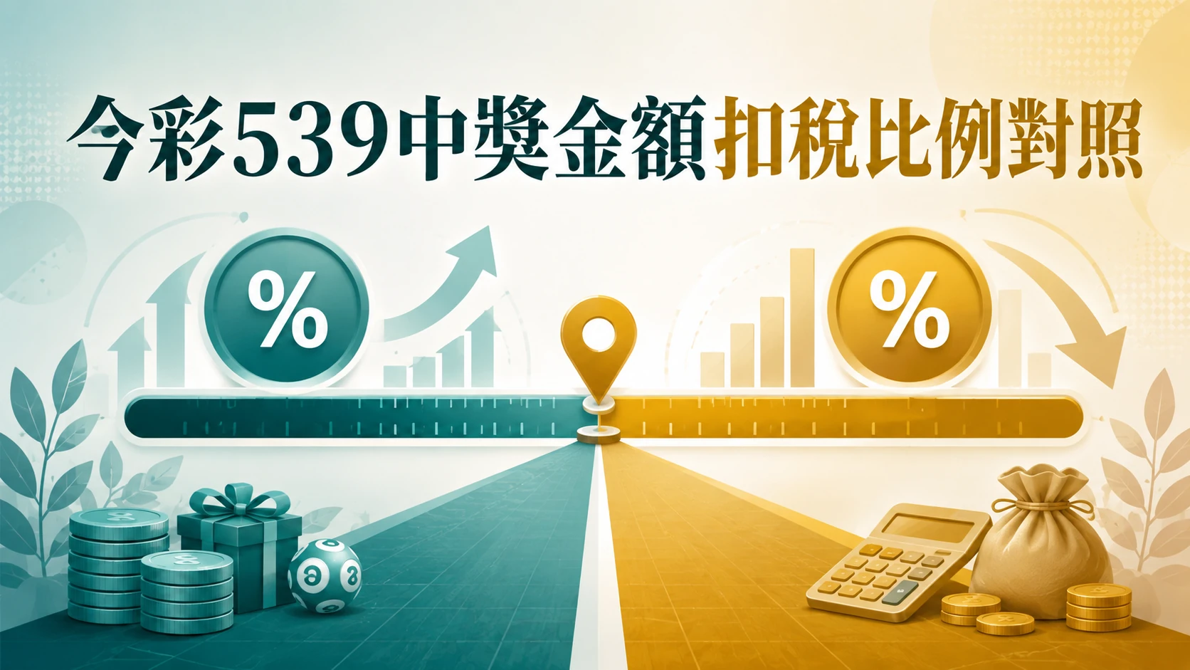 今彩539中獎金額與扣稅比例對照概念圖