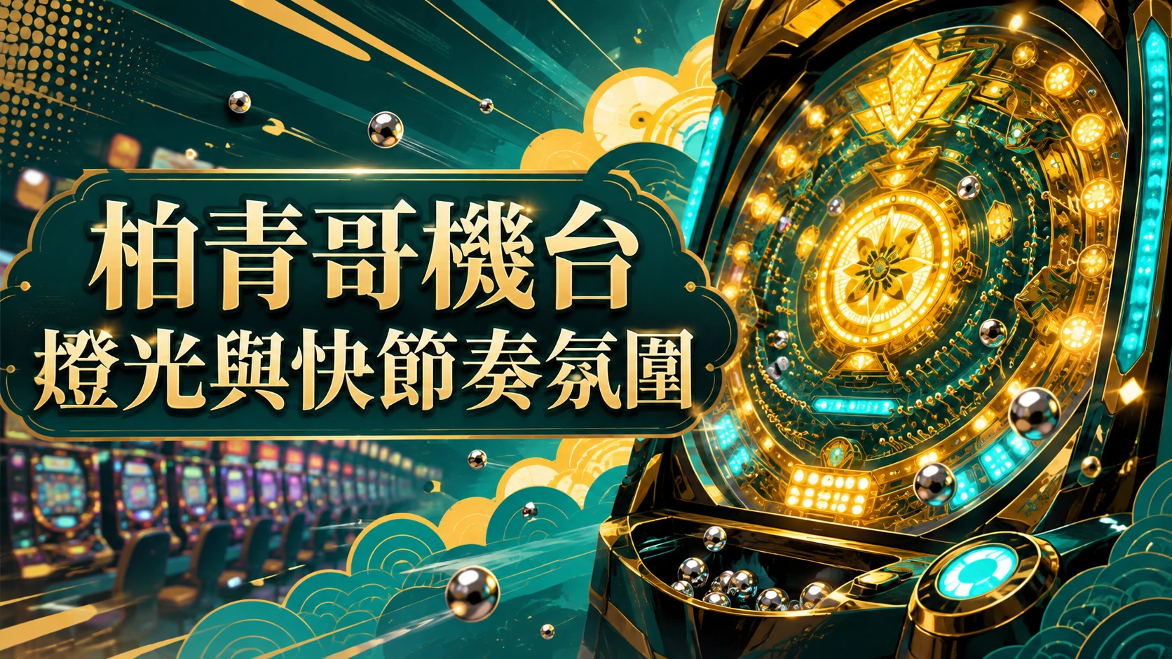 柏青哥機台閃爍燈光營造出的快節奏遊戲氛圍